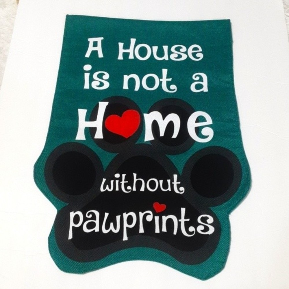Dog Lover Paw Prints Garden Flag Home Decor Sign Dog Mom Outdoor Yard Banner